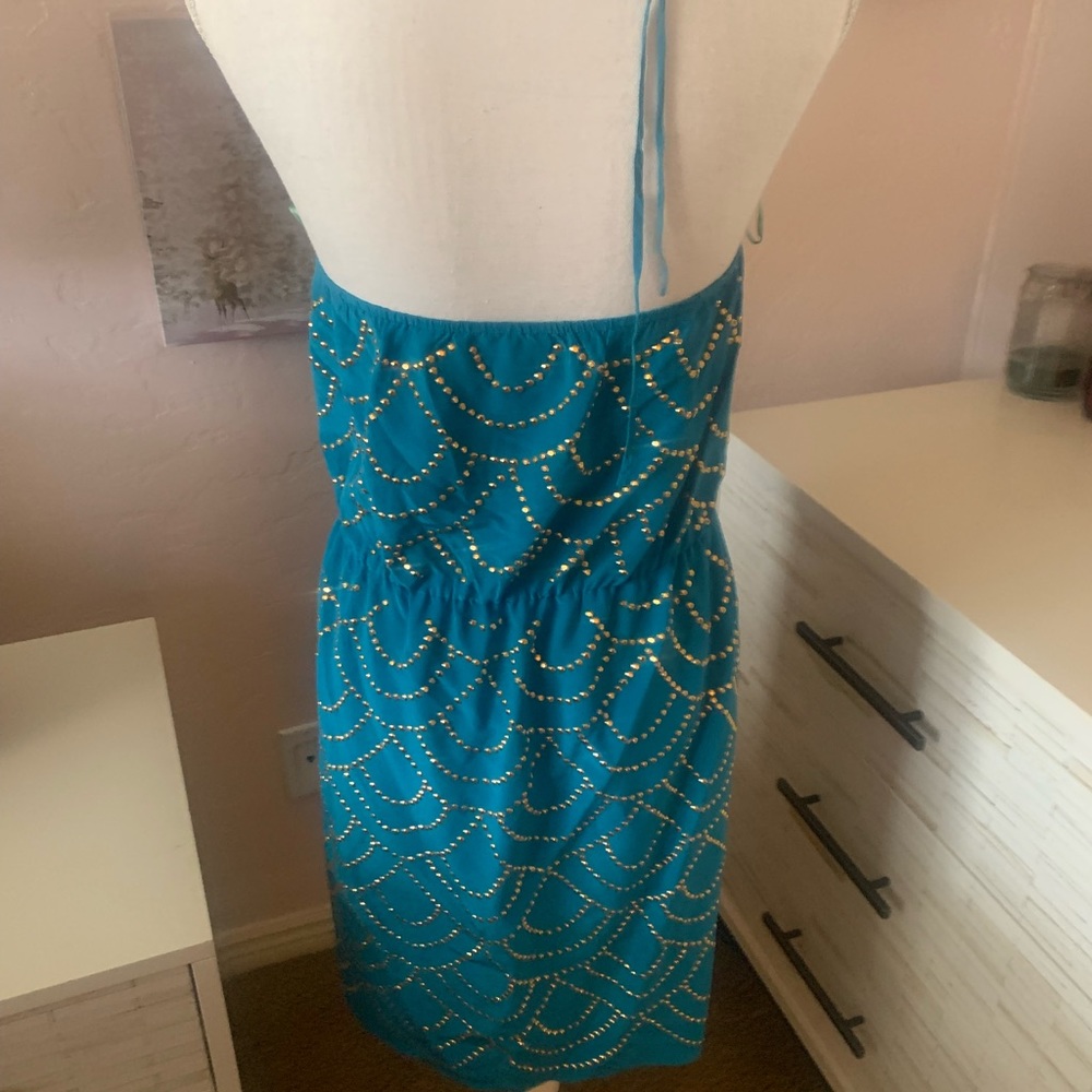 Trina Turk embellished halter dress silk SZ 8 - Picture 9 of 9